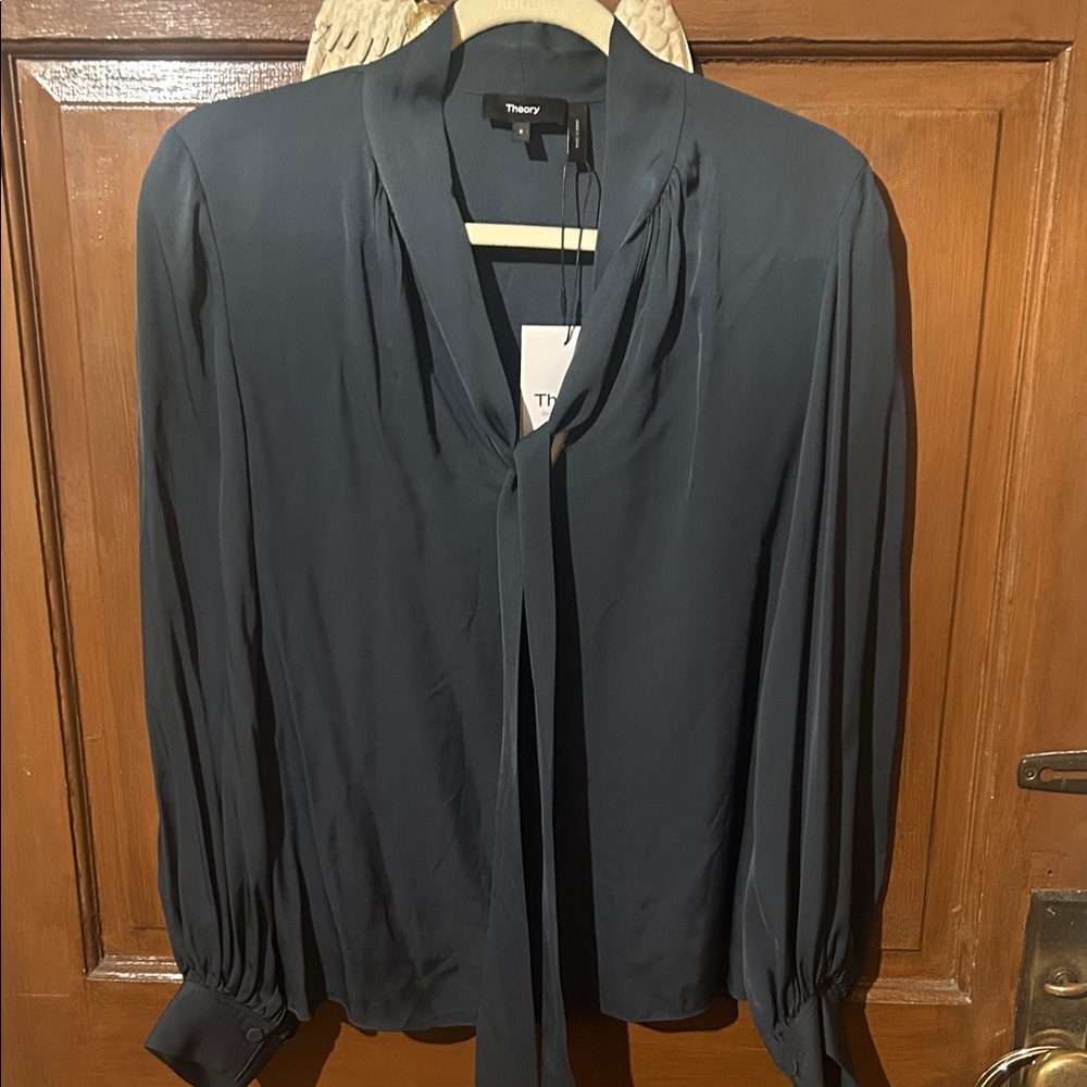 Theory Women's Elegant Teal Blouse